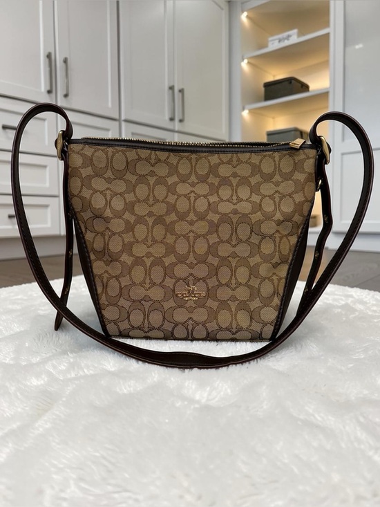 Coach Handbags - Coach Signature Small Dufflette Crossbody Bag – Khaki/Brown -EUC